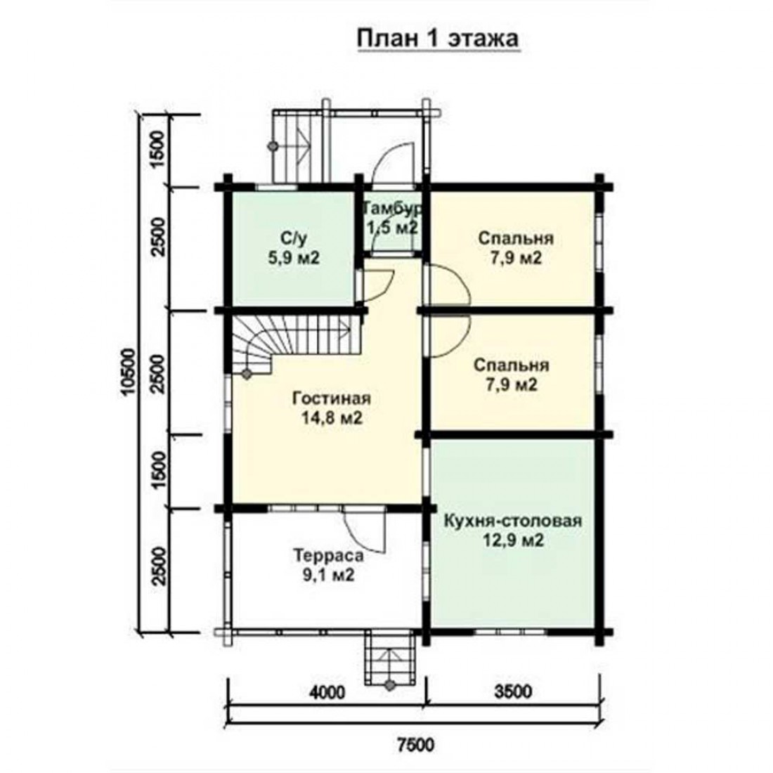 Планировка дома 5 на 9 двухэтажный